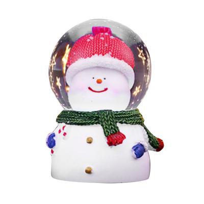 Рождественский снежный шар, меняющий цвет, светящийся рождественский хрустальный шар, декоративный стеклянный смоляной рождественский шар
