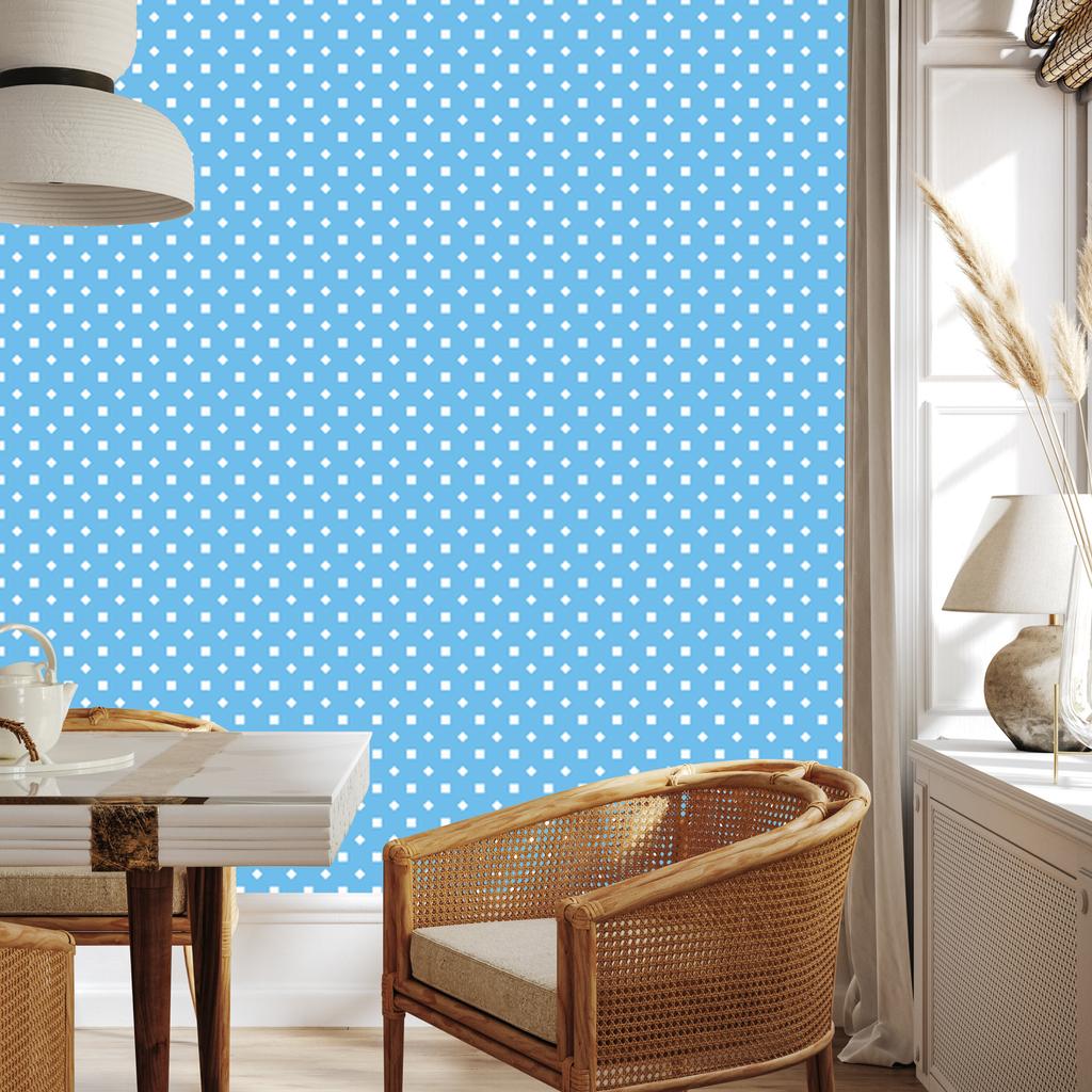 Azure and Azure Dots Wallpaper, Soft Forms 50x1000