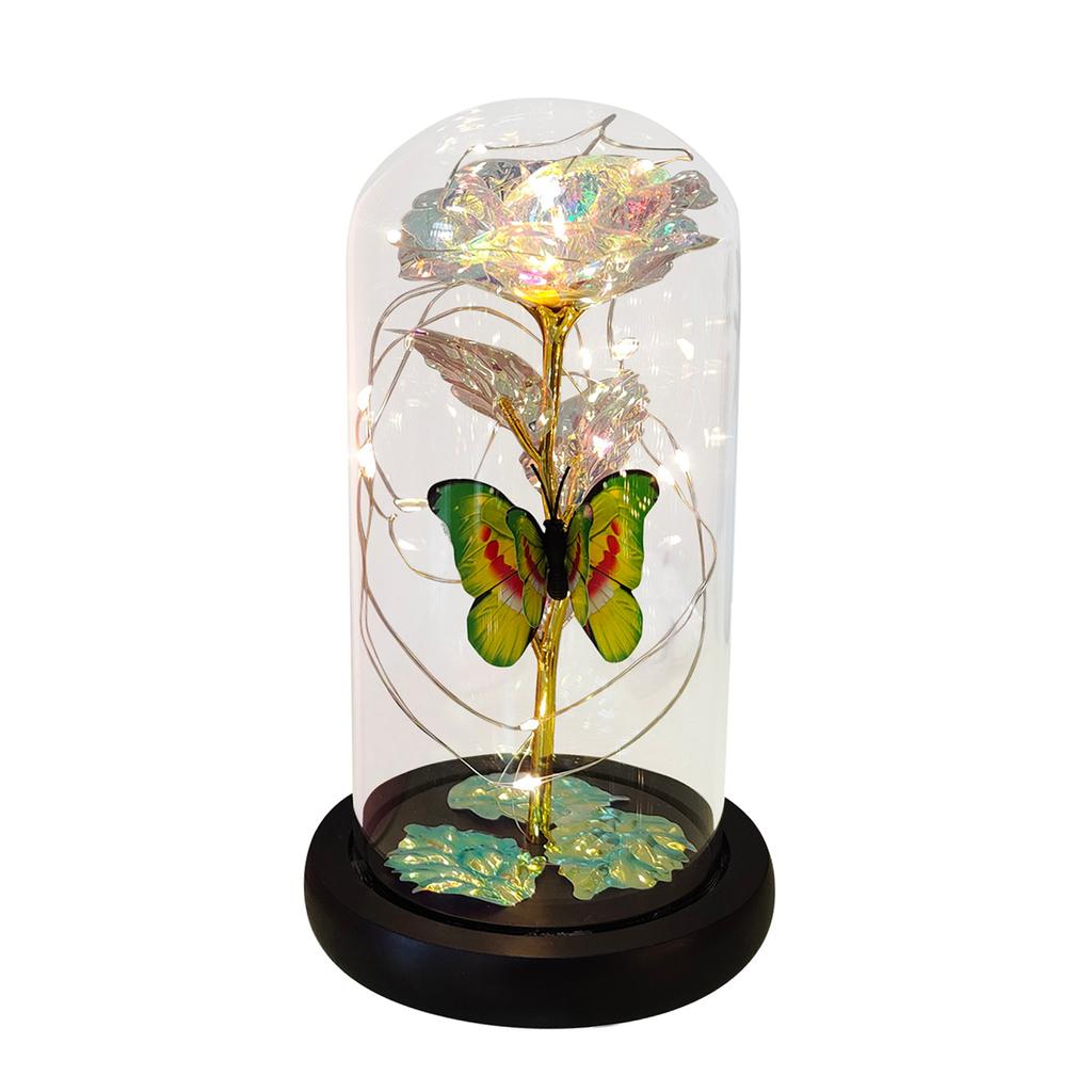 Artificial Rose Flowers Glass Rose LED Light Galaxy Rose Gift For Valentine's Day