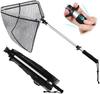 Goture Landing Foldable Aluminum Fishing Net with Rubber Mesh Bag and Adjustable Nylon Mesh 108cm Net, Compact, Net,