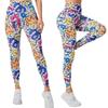 New Cartoon Letter Graffiti Printed High Waist Sexy Fashion Women's Sports Fitness Yoga Leggings