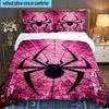 3PCS Spider Bedding Set,Including 1pc Duvet Cover And 2pcs Pillowcases Perfect for Bedroom, Dormitory, Large size Fan Christmas gift