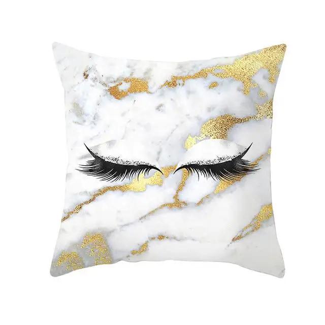 Juste de coussin en polyester avec cils, taie d'oreiller, décoration à la mode, canapé, maison