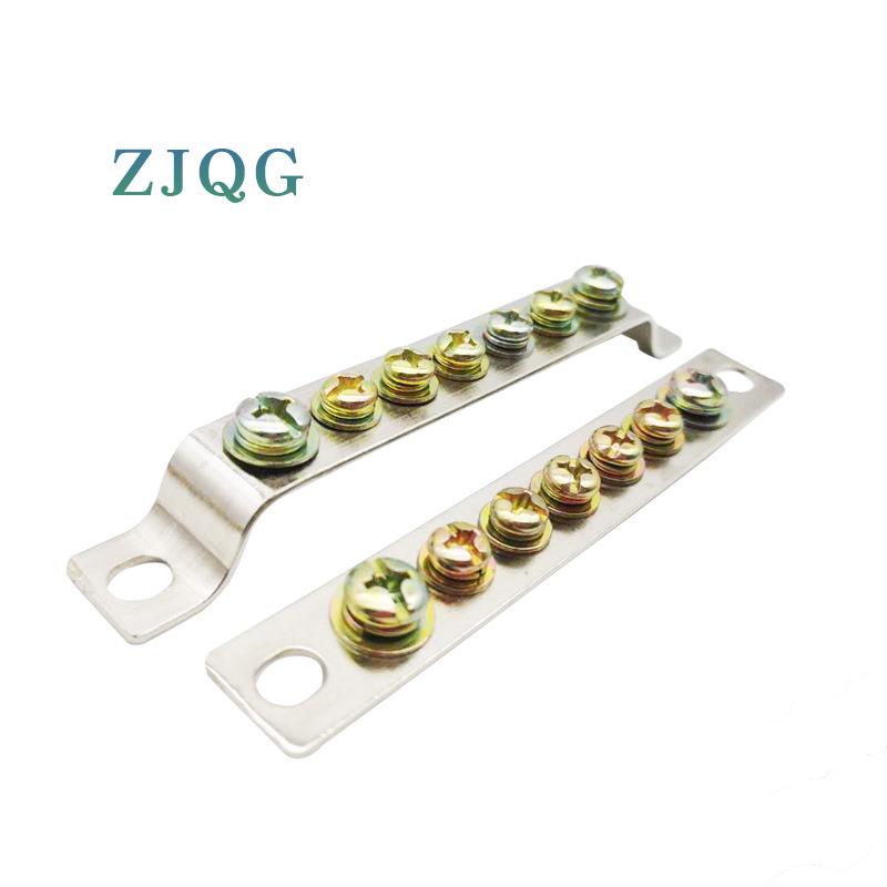 Nickel-Plated Copper Zero Ground Busbar Bridge (20 Wide, 5/7/10-Hole)