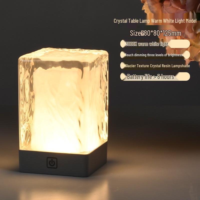 LED Rechargeable Metal Touch Dimming Desk Lamp for Western Restaurant Tabletop Atmosphere