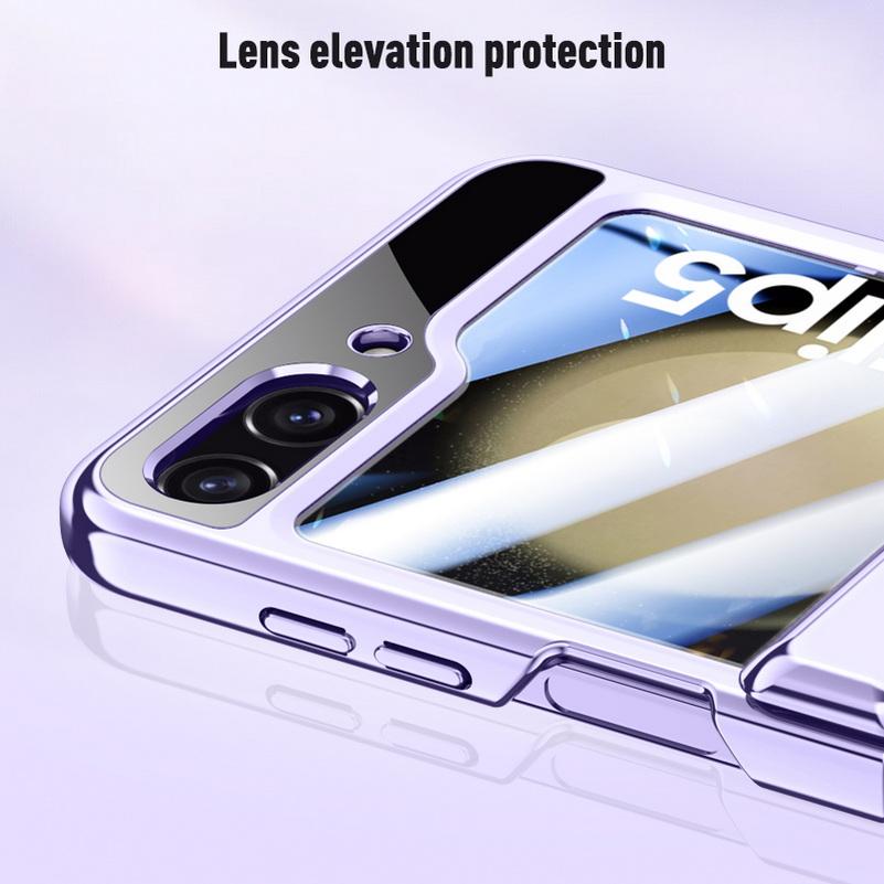 Защитный чехол из закаленного стекла для Samsung Z Flip 5, чехол с пружинным шарниром, универсальный защитный чехол для камеры