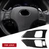Carbon Fiber Steering Wheel Button Frame Trim Cover Car Interiors Decoration Sticker For LEXUS IS250 300 350 2006-2012