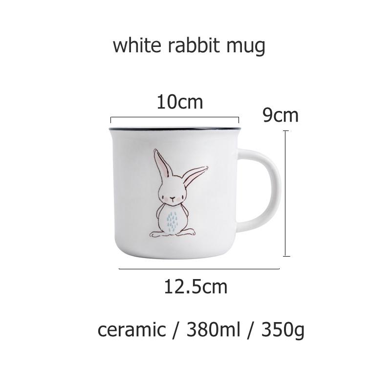 380 мл керамическая кружка в виде кролика, фермерская серая кружка в виде кролика, фарфоровая чашка для воды, молока, сока, подходит для микроволновой печи