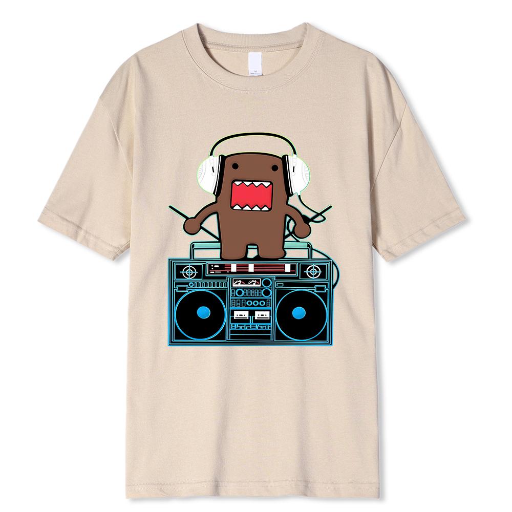 Domo Kun DJ Domo футболки мужские хлопковые юмористические футболки футболки с круглым вырезом топы с короткими рукавами идея подарка