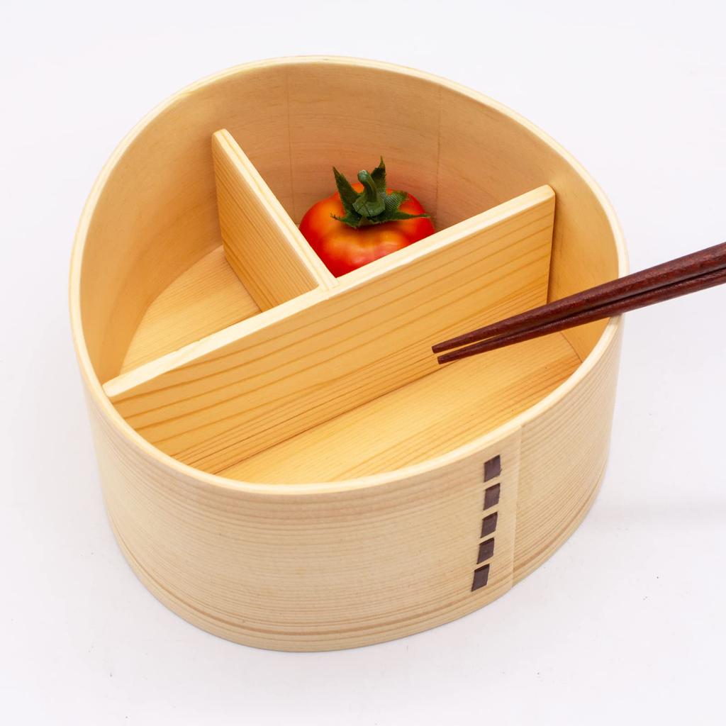 Magewappa Bento Box Деревянный ланч-бокс 14 см Одноуровневый рисовый шарик в форме натурального приблизительно. А-11-273080