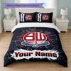 Bolton Wanderers FC Custom Name Text Bedding Set 1 Duvet Cover+2 Pillowcases Soccer Logo Personalized Gift For Special Occasion Bedroom Decor