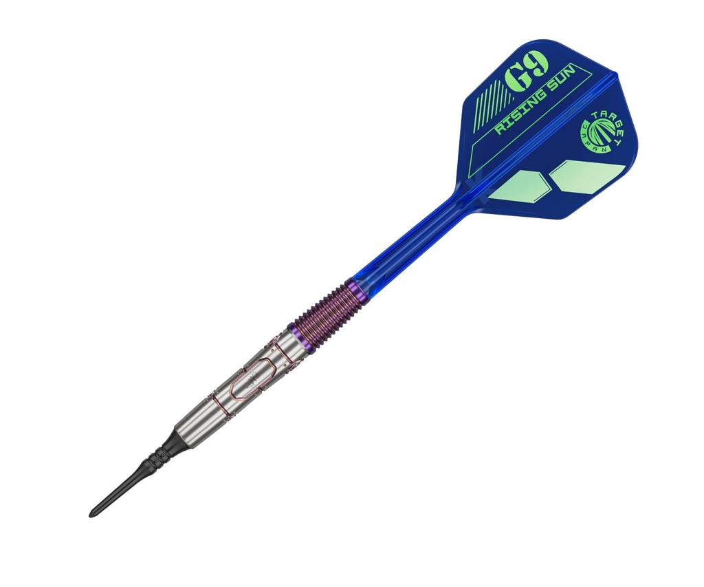 Target Japan Rising Sun G9 Tungsten 2BA Soft Tip Dart Rising Sun G9 Flights and Black Pixel Tips 2BA Sun 95% K-Flex Set, 21,5G K-Flex No.6 (форма)