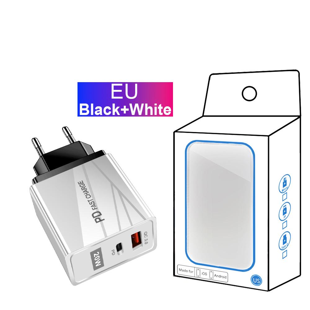 USB-зарядное устройство для путешествий, стандарт ЕС и США, быстрая зарядка QC3.0+PD (5В/9В/12В)