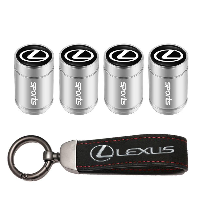 BJYL6 Interior Stickers Car Tire Wheel Valve Caps Cover Suede Car Key Chain Ring Keychain For Lexus RX330 IS250 Ct200h ES300h RX350 IS