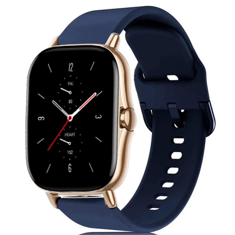 Спортивный ремешок для Amazfit GTS-GTR-4-3-2-2e-Mini-Pro-stratos 2 3, силиконовый ремешок для часов Correa Amazfit bip-US-3-pro 20 мм 22 мм