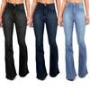 European And American Spring And Autumn Women'S Jeans, Washed, Slimming And Slim, Micro Flared Pants, Long Pants
