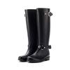 Fashion 2024 New Tall Buckle Rain Boots Women Waterproof Punk Style Zipper Tall Boots Female Shoes Work Knee High Boots Plus Size 36-41