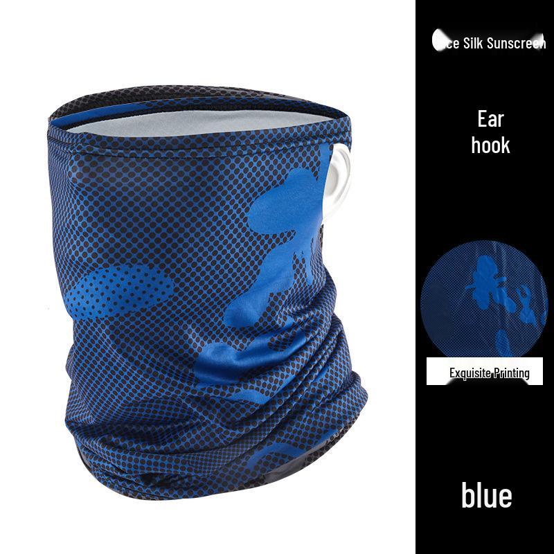 Мужской летний защитный бафф из ледяного шелка для лица и шеи - Уличная мотоциклетная и велосипедная солнцезащитная маска