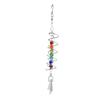 18.5/17.5cm Faux Crystal Suncatcher Hanging Decor Spiral Tail Gazing Ball Healing Chakra Stone Rainbow Prism Pendant Ornament