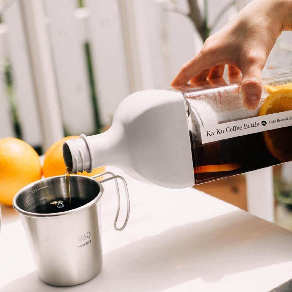 HARIO Kirk Coffee Bottle, 1000ml Capacity, Pale Gray, Made in Japan, KAC-110-PGR