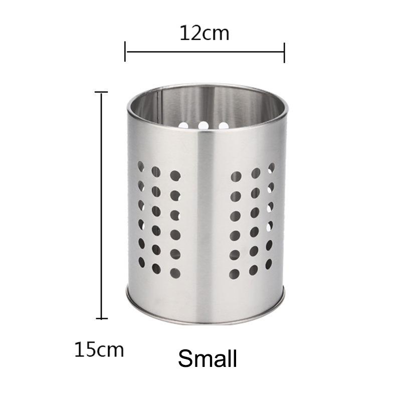 Трубка для палочек из нержавеющей стали Ведро для столовых приборов Большая вместимость Хранение кухонной утвари Круглое отверстие Полая дренажная трубка