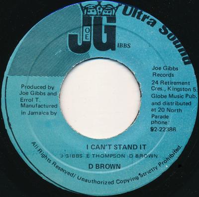 7-дюймовая пластинка DENNIS BROWN I Cant Stand It NONE Joe Gibbs Ultra 1983 Ямайка Регги Ска Даб Б/у