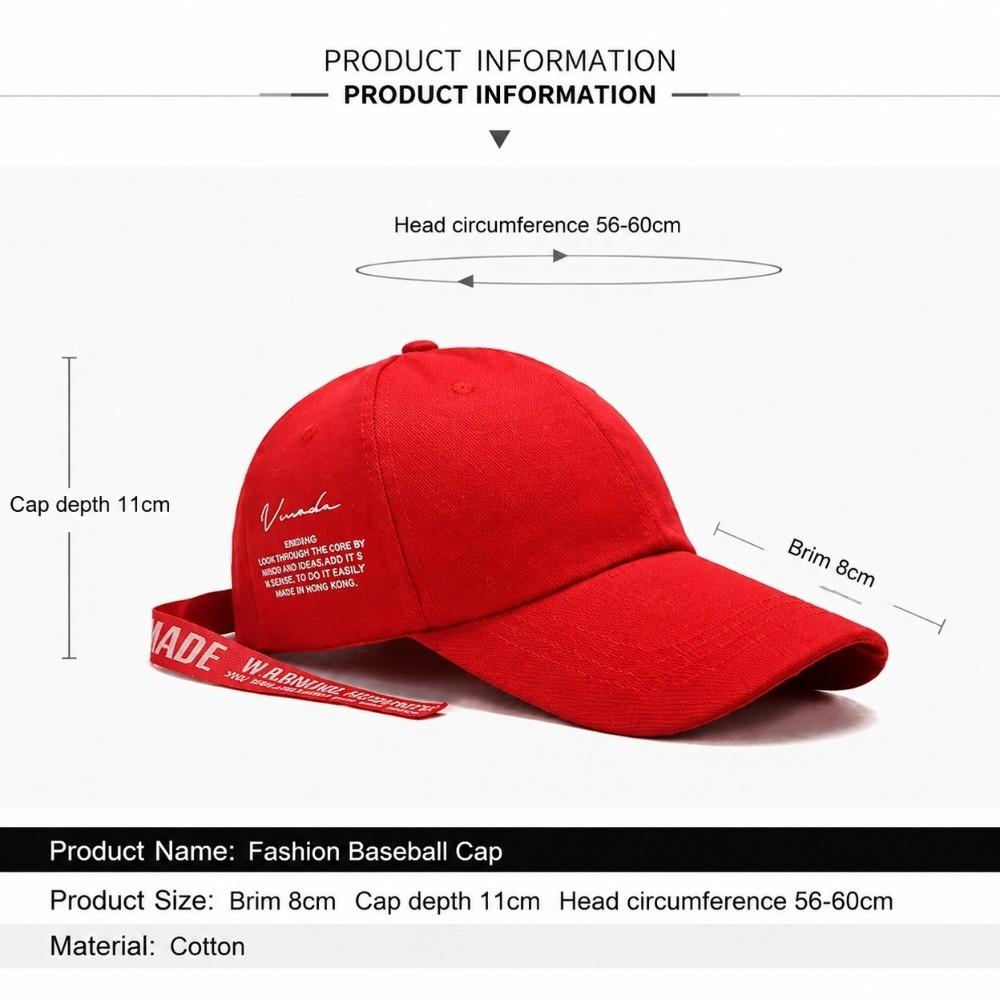 Cotton Hip Hop Hats Adjustable Punk Caps Versatile Long Ribbon Hat For Men Women