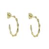 Promotion New Arrival Silver Gold Plated Cubic Zirconia CZ Medium Sized Bamboo Hoop Earring