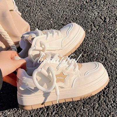 Маленькие белые туфли на толстой подошве, женские, новые, универсальные, весна-осень, детские кеды, студенческая спортивная обувь