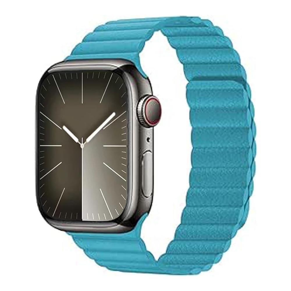 Кожаный ремешок для Apple Watch, ремешок 45 мм, 41 мм, 49 мм, 44 мм, 40 мм, 42 мм, магнитный браслет correa iwatch Series 9, 8, 7, 3, 4, 5, 6, ultra se 2