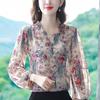 Spring Floral Shirt Women Long Sleeve Beautiful Unique Blouse Trendy Youthful Tops for Mothers