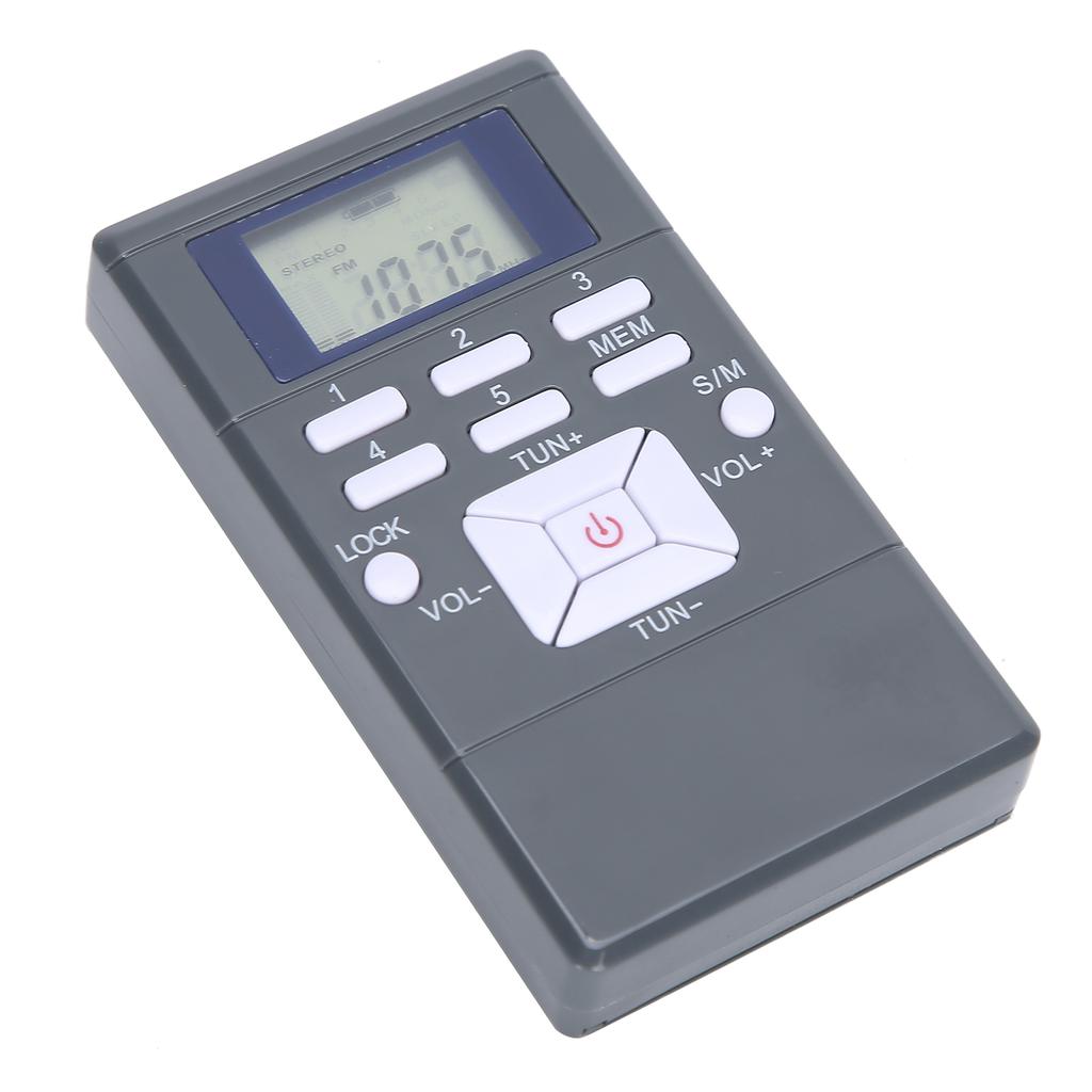 QQT102 Профессиональный радиоприемник Мини Портативный FM стерео приемник с ЖК-дисплеем Наушники Темно-серый