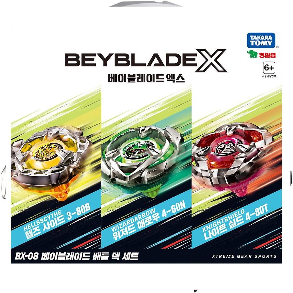 Takaratomy BX-08 Набор колод 3 на 3 с пусковой установкой Bey и рукояткой LR, левым и правым вращением, набором боевых игрушечных топов, подарки для детей, детей, мальчиков…