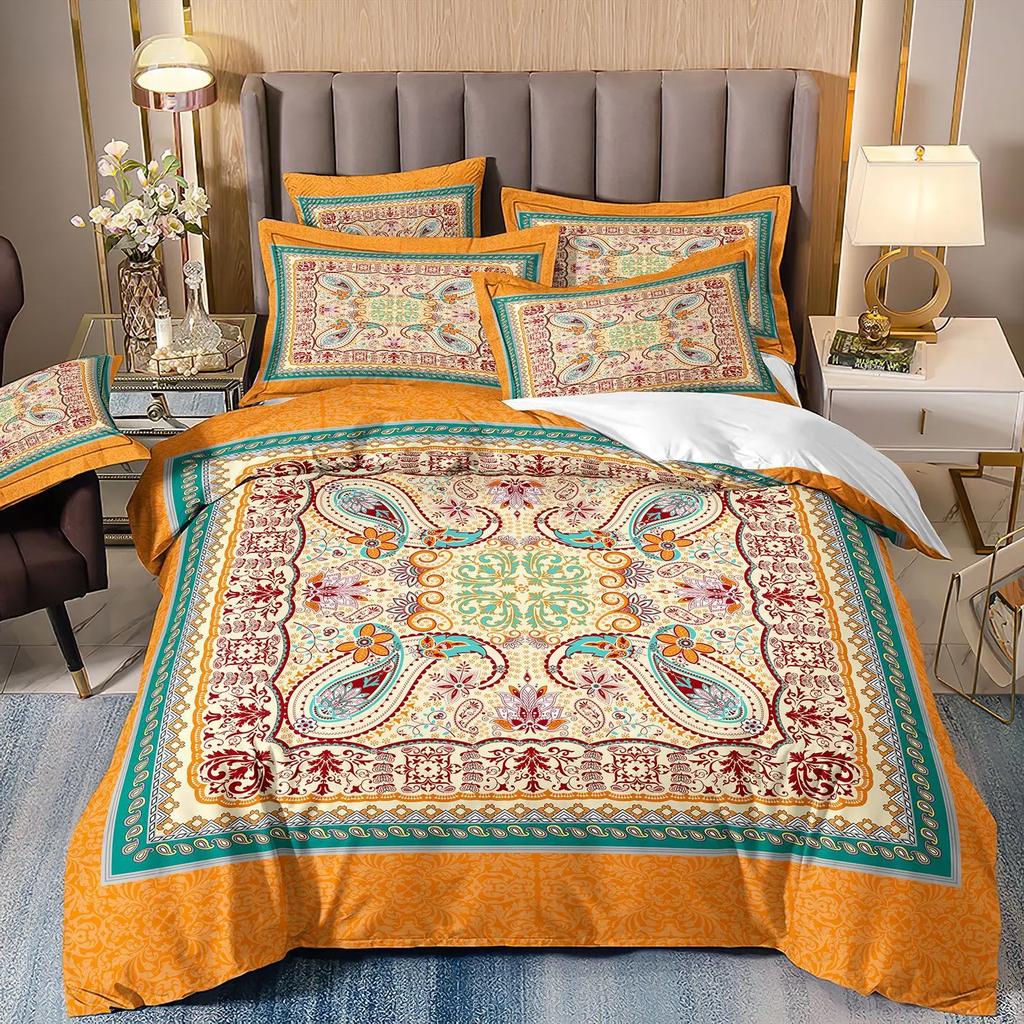 Роскошный постельный комплект с 3D-принтом из мягкого полиэстера, комплект пододеяльника, комплект одеяла, постельное белье с наволочками для семейного подарка