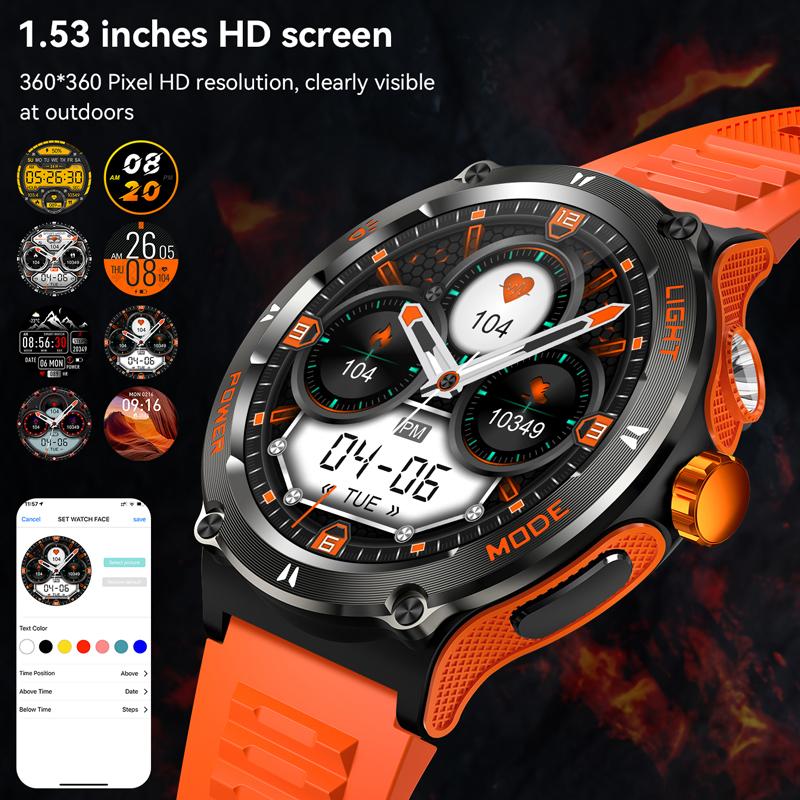 Smart Watch for Men(Answering/Making Calls), IP68 Waterproof Outdoor Smart Watch with Voice Control Call