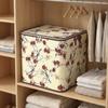 Non-woven Fabric Flower Bird Pattern Storage Bag Dust-proof Quilt Storage Container  Bedding