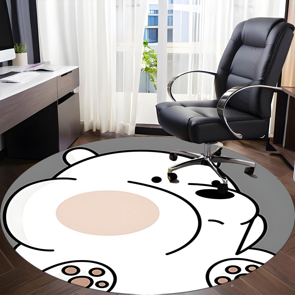 1 шт. Коврик для пола We Bare Bears Friends, круглый, для офиса, под офисные стулья, спальни, гостиной, домашний декор a1022177