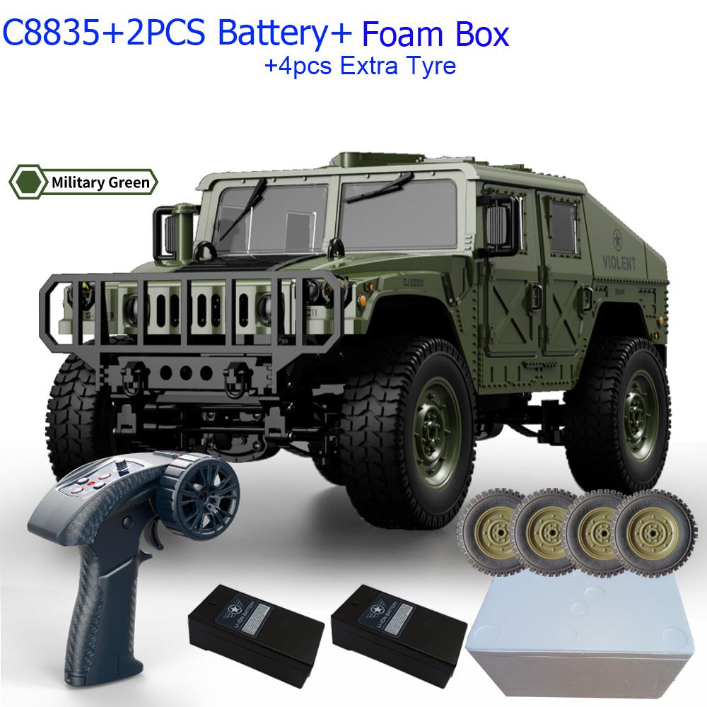 ABAH1 C8835 1:14 RC Car 2.4G Remote Control Car 4WD Off-road Climbing Simulation All-terrain RC Crawler Military Jeep JJRC RC Toys