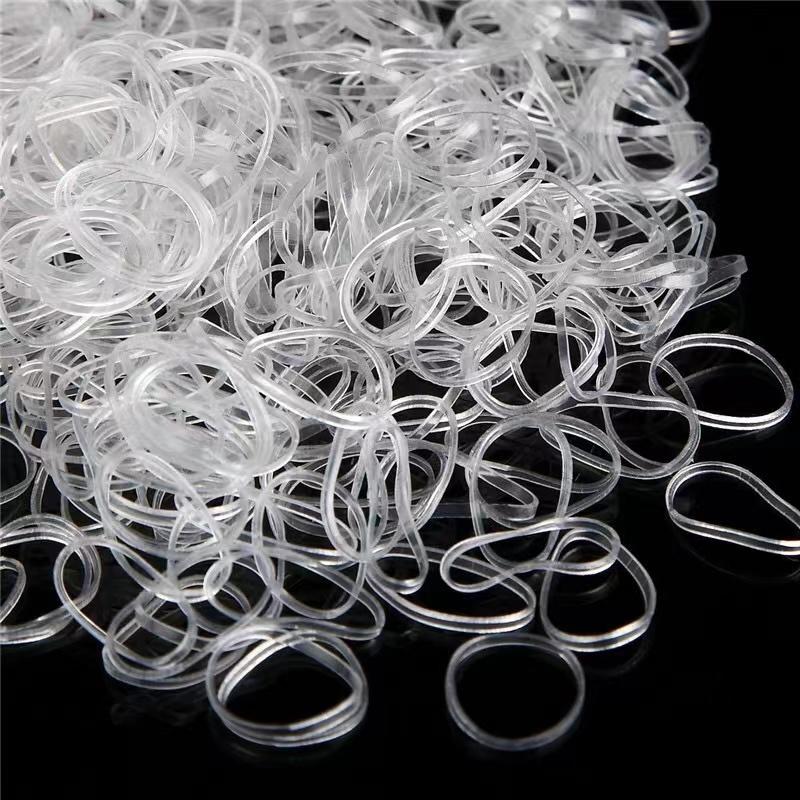 1000Pcs One-time Mini High Elasticity Hair Tie Transparent Hair Band Small Rubber Band Hair Elastic Braids Plaits Braiding Band New