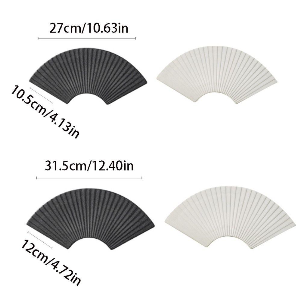 Durable Fan Shaped Striped Plate Japanese Style Dessert Tray Storage Tray  Hotel Table