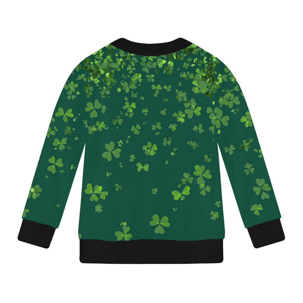 Девочки куртки на молнии детские осенние толстовки с длинным рукавом верхняя одежда с карманами St. День Святого Патрика 5-15 лет