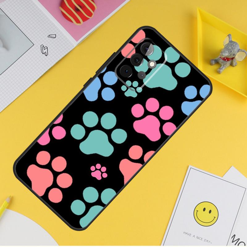 Чехол Лапки Кошки Собаки для Samsung Galaxy A53 A33 A23 A13 A06 A56 A16 A36 A55 A35 A17 A54 A34 A14 A52 A32 A15