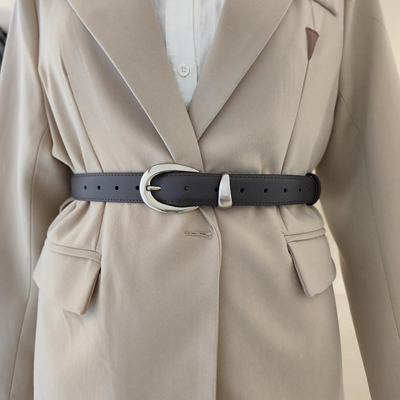 Minimalist Womens Style Waist Belt Metal Pin Buckle Dress Suit Belt Shapewear