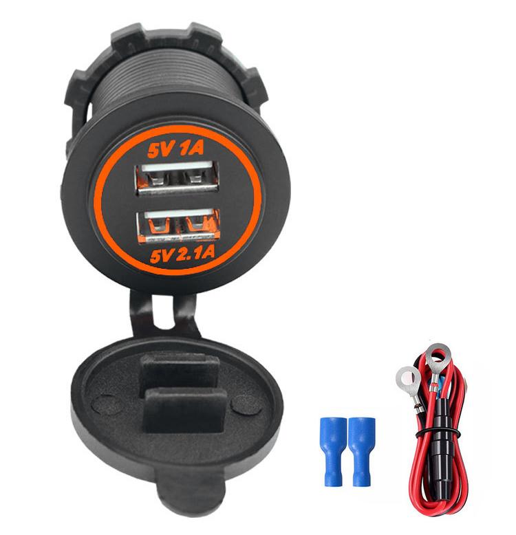 Универсальное автомобильное зарядное устройство 3.1A, 12 В-24 В постоянного тока, водонепроницаемое зарядное устройство с двумя USB-портами, 2-портовая розетка для смартфона, автомобиля, лодки, морского пехотинца