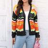 Women's Autumn and Winter Rainbow Pattern Patchwork Striped Casual Jumper