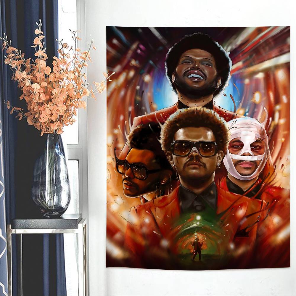 Pop Singer TThe WWeeknd Hippie Wall Hanging Tapestries Art Science Fiction Room Home Decor Kawaii Room Decor