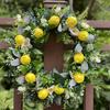 Summer Lemon Wreath Artificial Yellow Leafy Fruit Wreath