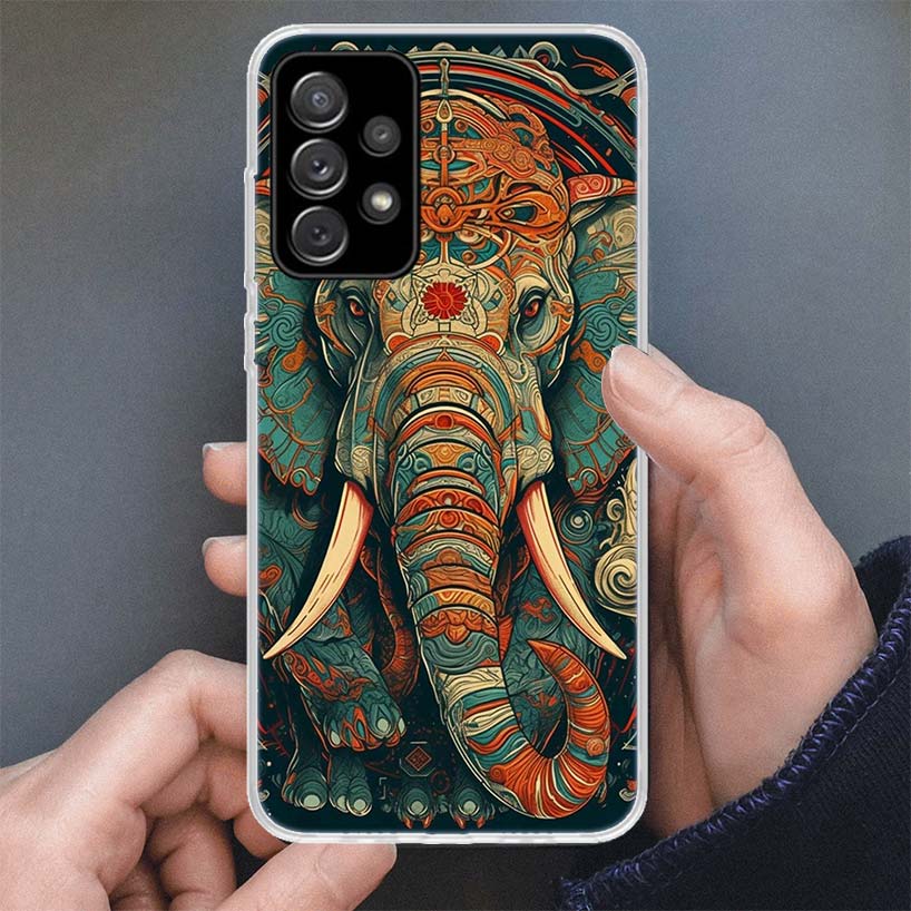 Слон Мандала Ацтекский Чехол для Телефона Для Samsung Galaxy A17 A16 A56 A15 A55 A14 A54 A13 A53 A36 A35 A34 A33 A26 A25 A24 A23 A05S A0