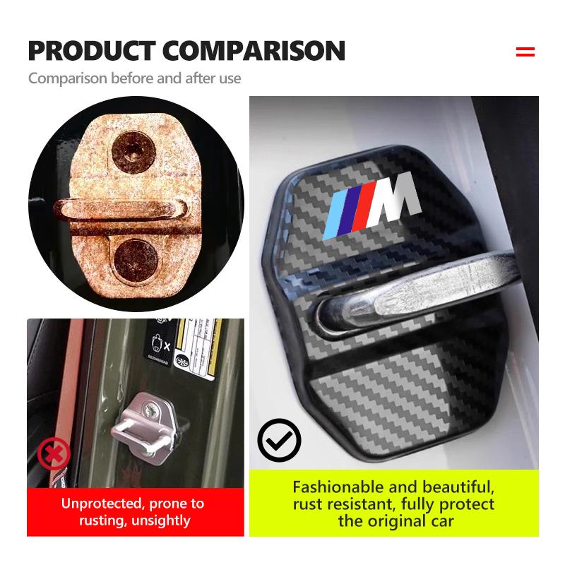 Car Door Lock Buckle Protector Cover Anti-scratch Protection Case For BMW 1 3 5 7 Series M F01 F20 F10 F13 E52 E53 E60 E93