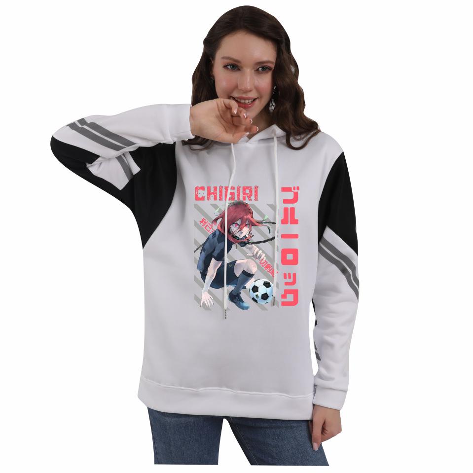 Blue Lock Anime Color Block Hoodie with Fleece for Men and Women - Autumn/Winter